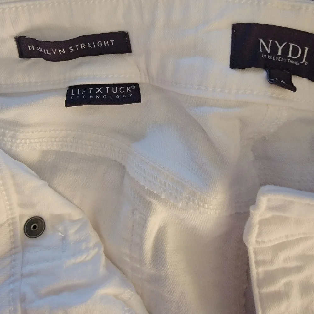 NYDJ Marilyn Straight Jeans - Size 14 - Optic White - Picture 3 of 6